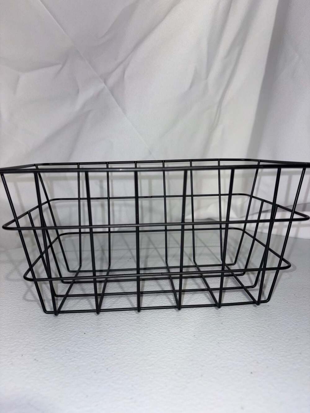 Black Metal Wire Storage Basket Organizer